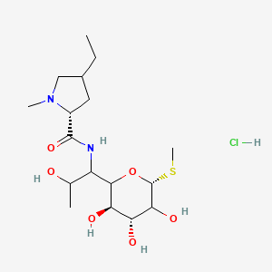 molecular formula C17H33ClN2O6S B601511 (2R)-4-ethyl-N-[2-hydroxy-1-[(3R,4R,6R)-3,4,5-trihydroxy-6-methylsulfanyloxan-2-yl]propyl]-1-methylpyrrolidine-2-carboxamide;hydrochloride CAS No. 11021-35-5