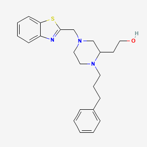 molecular formula C23H29N3OS B6015118 2-[4-(1,3-benzothiazol-2-ylmethyl)-1-(3-phenylpropyl)-2-piperazinyl]ethanol 