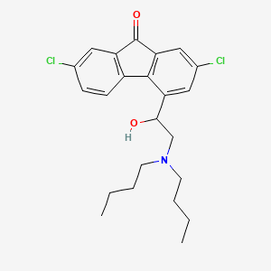 molecular formula C23H27Cl2NO2 B601513 2,7-二氯-4-[2-(二丁基氨基)-1-羟乙基]-9H-芴-9-酮 CAS No. 53221-25-3