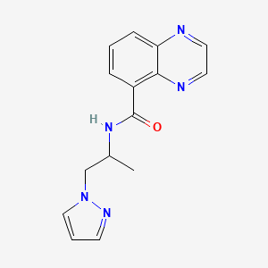 molecular formula C15H15N5O B6015144 N-[1-methyl-2-(1H-pyrazol-1-yl)ethyl]-5-quinoxalinecarboxamide 