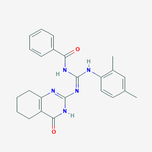 molecular formula C24H25N5O2 B6015187 N-{(E)-[(2,4-dimethylphenyl)amino][(4-oxo-1,4,5,6,7,8-hexahydroquinazolin-2-yl)amino]methylidene}benzamide 