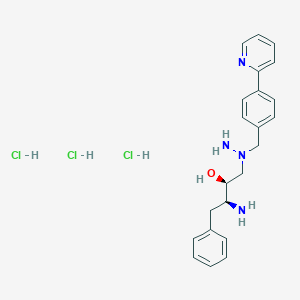 molecular formula C22H26N4O. 3 HCl B601524 (2S,3S)-3-amino-1-[amino-[(4-pyridin-2-ylphenyl)methyl]amino]-4-phenylbutan-2-ol;trihydrochloride CAS No. 198904-87-9