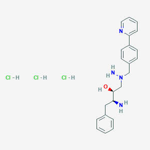 molecular formula C22H26N4O. 3 HCl B601524 (2S,3S)-3-Amino-4-phenyl-1-(1-(4-(pyridin-2-yl)benzyl)hydrazinyl)butan-2-ol trihydrochloride CAS No. 198904-87-9