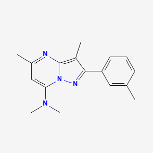 molecular formula C17H20N4 B6015264 N,N,3,5-tetramethyl-2-(3-methylphenyl)pyrazolo[1,5-a]pyrimidin-7-amine 