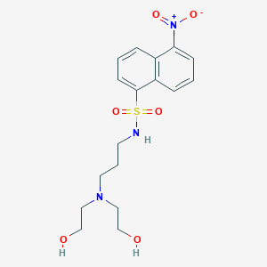 molecular formula C17H23N3O6S B6015301 N-{3-[bis(2-hydroxyethyl)amino]propyl}-5-nitro-1-naphthalenesulfonamide 