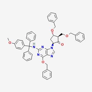 (2R,3S,5S)-3-(Benzyloxy)-5-(6-(benzyloxy)-2-(((4-methoxyphenyl)diphenylmethyl)amino)-9H-purin-9-yl)-2-((benzyloxy)methyl)cyclopentanone