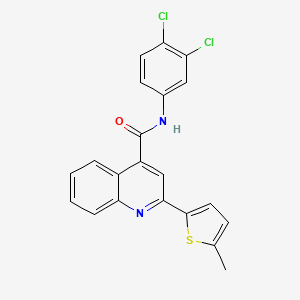 molecular formula C21H14Cl2N2OS B6015323 N-(3,4-dichlorophenyl)-2-(5-methyl-2-thienyl)-4-quinolinecarboxamide 