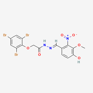 molecular formula C16H12Br3N3O6 B6015329 N'-[(E)-(4-hydroxy-3-methoxy-2-nitrophenyl)methylidene]-2-(2,4,6-tribromophenoxy)acetohydrazide 