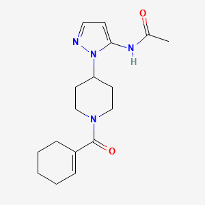 molecular formula C17H24N4O2 B6015330 N-{1-[1-(1-cyclohexen-1-ylcarbonyl)-4-piperidinyl]-1H-pyrazol-5-yl}acetamide 