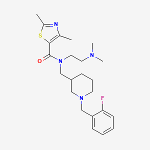 molecular formula C23H33FN4OS B6015361 N-[2-(dimethylamino)ethyl]-N-{[1-(2-fluorobenzyl)-3-piperidinyl]methyl}-2,4-dimethyl-1,3-thiazole-5-carboxamide 