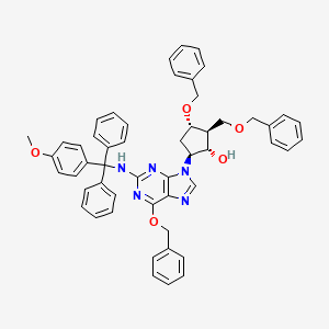 (1S,2S,3S,5S)-3-(benzyloxy)-5-(6-(benzyloxy)-2-(((4-methoxyphenyl)diphenylmethyl)amino)-9H-purin-9-yl)-2-((benzyloxy)methyl)cyclopentanol