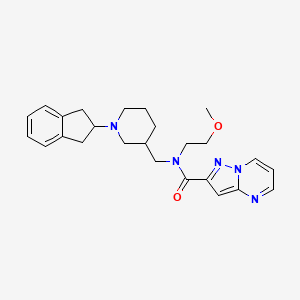 molecular formula C25H31N5O2 B6015445 N-{[1-(2,3-dihydro-1H-inden-2-yl)-3-piperidinyl]methyl}-N-(2-methoxyethyl)pyrazolo[1,5-a]pyrimidine-2-carboxamide 