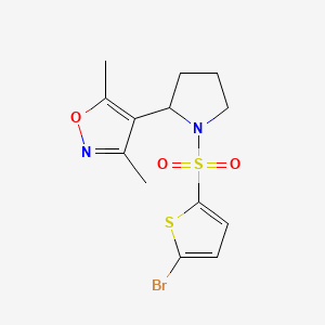 molecular formula C13H15BrN2O3S2 B6015476 4-{1-[(5-Bromothiophen-2-YL)sulfonyl]pyrrolidin-2-YL}-3,5-dimethyl-1,2-oxazole 
