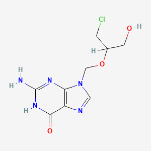 2-Amino-9-(((1RS)-2-chloro-1-(hydroxymethyl)ethoxy)methyl)-1,9-dihydro-6H-purin-6-one