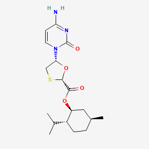 molecular formula C18H27N3O4S B601555 [(1S,2R,5S)-5-甲基-2-丙-2-基环己基] (2S,5R)-5-(4-氨基-2-氧嘧啶-1-基)-1,3-氧硫杂烷-2-羧酸酯 CAS No. 147126-74-7