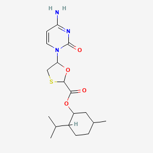 molecular formula C18H27N3O4S B601558 5-(4-Amino-2-oxo-1(2h)-pyrimidinyl)-1,3-oxathiolane-2-carboxylic acid 5-methyl-2-(1-methylethyl)cyclohexyl ester CAS No. 147126-80-5