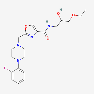 molecular formula C20H27FN4O4 B6015581 N-(3-ethoxy-2-hydroxypropyl)-2-{[4-(2-fluorophenyl)-1-piperazinyl]methyl}-1,3-oxazole-4-carboxamide 