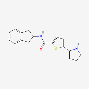 molecular formula C18H20N2OS B6015592 N-(2,3-dihydro-1H-inden-2-yl)-5-pyrrolidin-2-ylthiophene-2-carboxamide 