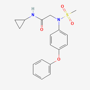 molecular formula C18H20N2O4S B6015621 N-cyclopropyl-2-(N-methylsulfonyl-4-phenoxyanilino)acetamide 