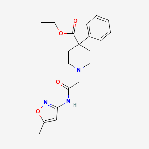 molecular formula C20H25N3O4 B6015628 ETHYL 1-{2-[(5-METHYL-3-ISOXAZOLYL)AMINO]-2-OXOETHYL}-4-PHENYL-4-PIPERIDINECARBOXYLATE 