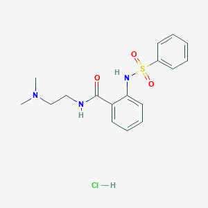 molecular formula C17H22ClN3O3S B6015668 N-[2-(dimethylamino)ethyl]-2-[(phenylsulfonyl)amino]benzamide hydrochloride 