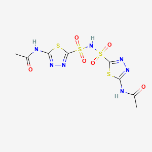 molecular formula C8H9N7O6S4 B601569 Bis(5-(acetylamino)-1,3,4-thiadiazole-2-sulfonyl)amine CAS No. 80495-47-2
