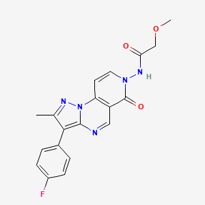 molecular formula C19H16FN5O3 B6015712 N-[3-(4-fluorophenyl)-2-methyl-6-oxopyrazolo[1,5-a]pyrido[3,4-e]pyrimidin-7(6H)-yl]-2-methoxyacetamide 