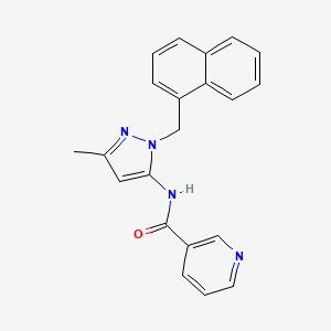molecular formula C21H18N4O B6015814 N-{3-METHYL-1-[(NAPHTHALEN-1-YL)METHYL]-1H-PYRAZOL-5-YL}PYRIDINE-3-CARBOXAMIDE 