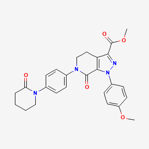 molecular formula C26H26N6O5 B601584 1-(4-甲氧基苯基)-7-氧代-6-(4-(2-氧代哌啶-1-基)苯基)-4,5,6,7-四氢-1H-吡唑并[3,4-c]吡啶-3-羧酸甲酯 CAS No. 1074365-84-6