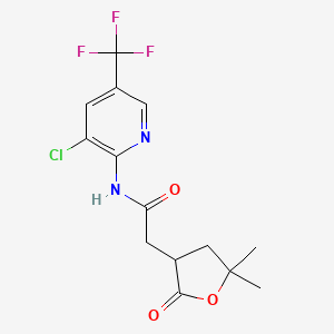 molecular formula C14H14ClF3N2O3 B6015846 N-[3-chloro-5-(trifluoromethyl)-2-pyridinyl]-2-(5,5-dimethyl-2-oxotetrahydro-3-furanyl)acetamide 