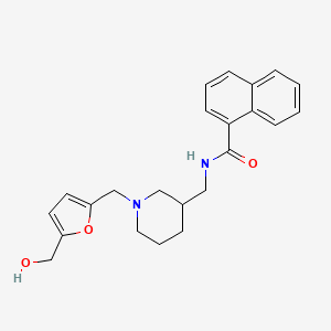 molecular formula C23H26N2O3 B6015871 N-[(1-{[5-(hydroxymethyl)-2-furyl]methyl}-3-piperidinyl)methyl]-1-naphthamide 
