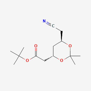 molecular formula C14H23NO4 B601591 叔丁基 2-((4S,6R)-6-(氰基甲基)-2,2-二甲基-1,3-二氧杂环-4-基)乙酸酯 CAS No. 186508-95-2