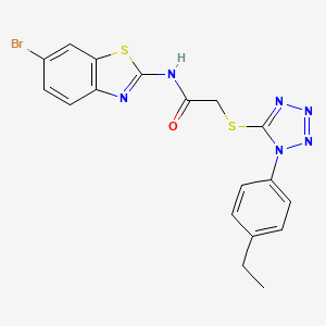 molecular formula C18H15BrN6OS2 B6015967 N-(6-bromo-1,3-benzothiazol-2-yl)-2-{[1-(4-ethylphenyl)-1H-tetrazol-5-yl]thio}acetamide 