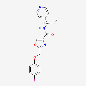 molecular formula C19H18FN3O3 B6016010 2-[(4-fluorophenoxy)methyl]-N-[1-(4-pyridinyl)propyl]-1,3-oxazole-4-carboxamide 