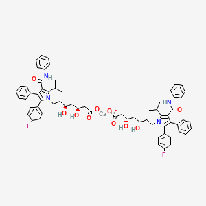 molecular formula C66H68F2N4O10Ca B601603 calcium;(3S,5S)-7-[2-(4-fluorophenyl)-3-phenyl-4-(phenylcarbamoyl)-5-propan-2-ylpyrrol-1-yl]-3,5-dihydroxyheptanoate CAS No. 1105067-88-6