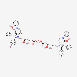 Calcium;7-[2-(4-fluorophenyl)-4-[(2-hydroxyphenyl)carbamoyl]-3-phenyl-5-propan-2-ylpyrrol-1-yl]-3,5-dihydroxyheptanoate