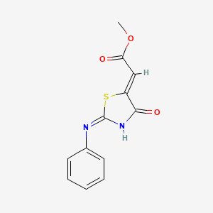 molecular formula C12H10N2O3S B6016076 methyl (2-anilino-4-oxo-1,3-thiazol-5(4H)-ylidene)acetate 