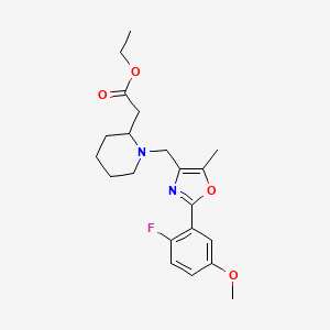 molecular formula C21H27FN2O4 B6016092 ethyl (1-{[2-(2-fluoro-5-methoxyphenyl)-5-methyl-1,3-oxazol-4-yl]methyl}-2-piperidinyl)acetate 