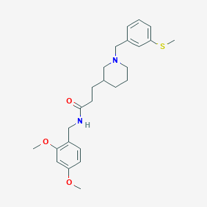molecular formula C25H34N2O3S B6016098 N-(2,4-dimethoxybenzyl)-3-{1-[3-(methylthio)benzyl]-3-piperidinyl}propanamide 