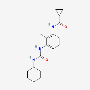 molecular formula C18H25N3O2 B6016117 N-(3-{[(cyclohexylamino)carbonyl]amino}-2-methylphenyl)cyclopropanecarboxamide 