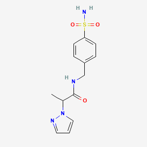 molecular formula C13H16N4O3S B6016127 N-[4-(aminosulfonyl)benzyl]-2-(1H-pyrazol-1-yl)propanamide 