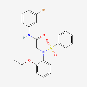 molecular formula C22H21BrN2O4S B6016133 N~1~-(3-bromophenyl)-N~2~-(2-ethoxyphenyl)-N~2~-(phenylsulfonyl)glycinamide 