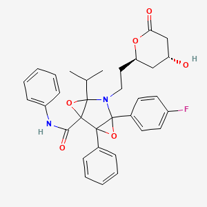 4-(4-Fluorophenyl)-5-{2-[(2R,4R)-4-hydroxy-6-oxooxan-2-yl]ethyl}-N,2-diphenyl-6-(propan-2-yl)-3,7-dioxa-5-azatricyclo[4.1.0.0~2,4~]heptane-1-carboxamide
