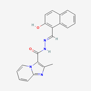 molecular formula C20H16N4O2 B6016244 N-[(E)-(2-hydroxynaphthalen-1-yl)methylideneamino]-2-methylimidazo[1,2-a]pyridine-3-carboxamide 