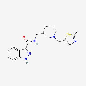 molecular formula C19H23N5OS B6016250 N-[[1-[(2-methyl-1,3-thiazol-5-yl)methyl]piperidin-3-yl]methyl]-1H-indazole-3-carboxamide 