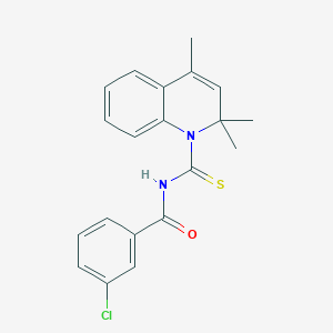 molecular formula C20H19ClN2OS B6016255 3-chloro-N-[(2,2,4-trimethyl-1(2H)-quinolinyl)carbonothioyl]benzamide 