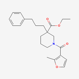 molecular formula C23H29NO4 B6016324 ethyl 1-(2-methyl-3-furoyl)-3-(3-phenylpropyl)-3-piperidinecarboxylate 