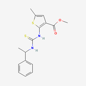 molecular formula C16H18N2O2S2 B6016339 Methyl 5-methyl-2-{[(1-phenylethyl)carbamothioyl]amino}thiophene-3-carboxylate 