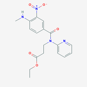 molecular formula C19H22N4O5 B601645 3-(4-(甲基氨基)-3-硝基-N-(吡啶-2-基)苯甲酰氨基)丙酸乙酯 CAS No. 429659-01-8