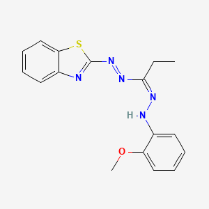 molecular formula C17H17N5OS B6016477 N-(1,3-benzothiazol-2-ylimino)-N'-(2-methoxyanilino)propanimidamide 